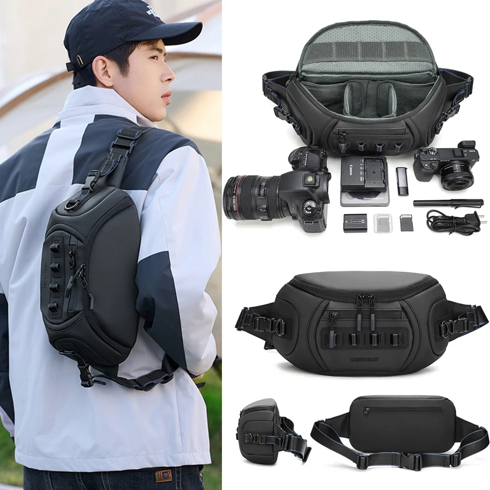 Single Shoulder Camera Bags for DSLR Mobile Phone Power Bank Storage Bag Big Capacity Portable Photography Waterproof Chest Bag