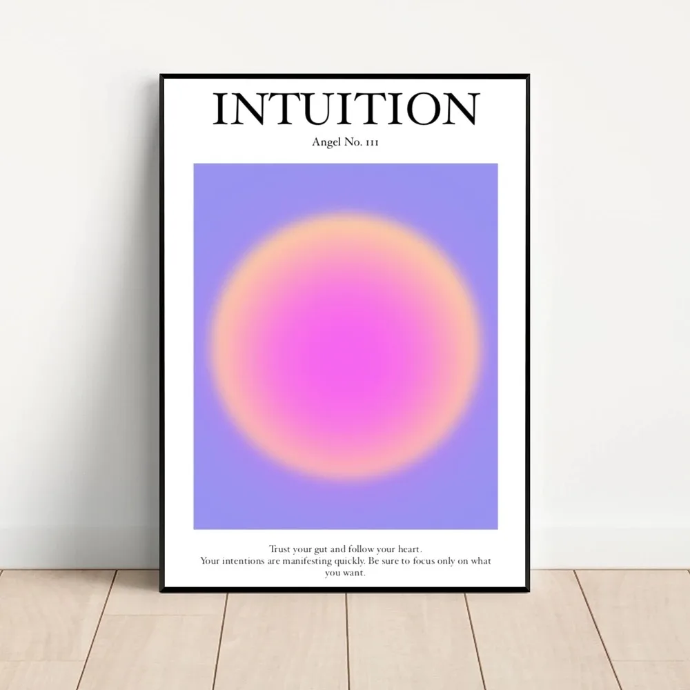 Angel Number 111 Manifestation Energy Aura Gradient Intuition Print  Posters Kraft Paper Vintage Poster Wall Art Painting Study