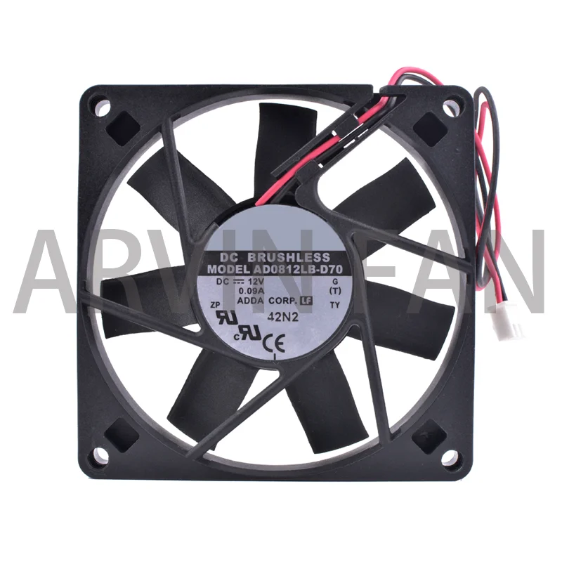 COOLING REVOLUTION AD0812LB-D70 8cm 80mm Fan 8015 80x80x15mm 12V 0.09A Double Ball Bearing Quiet Cooling Fan