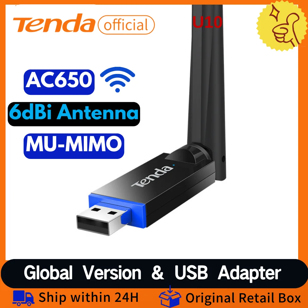 

Tenda WIFI Adapter USB 3.0 AC1300 U12 Netwrok Card 5G Wireless Dual Band USB Adapter 2.4G WIFI Card For Windows Linux Mac