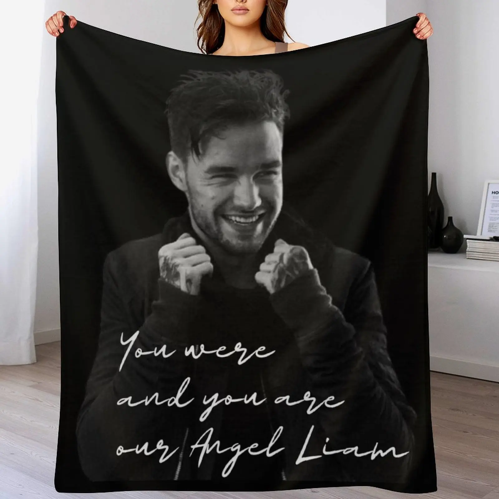 

Liam Payne Angel RIP 1D Throw Blanket Vintage blankets and throws Blankets