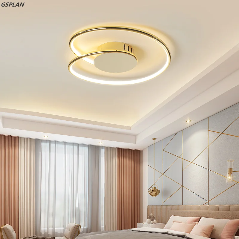 Cromo/banhado a ouro Lustre LED moderno, usado para fixação de 90-260V Luminárias Lustre Em Salas, Quartos, Estudo, E