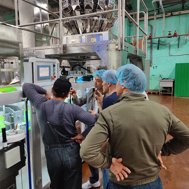 Noise Reduced Stable Running Packing Line With Horizontal Automatic Packaging Machine For Workshop Customized