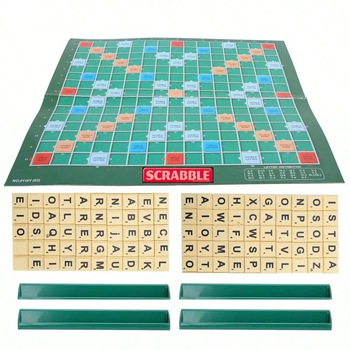 1 buah, soliter Scrabble Inggris, catur alfabet, Scrabble alfabet, permainan papan Jigsaw untuk 2-4 pemain, permainan papan 。