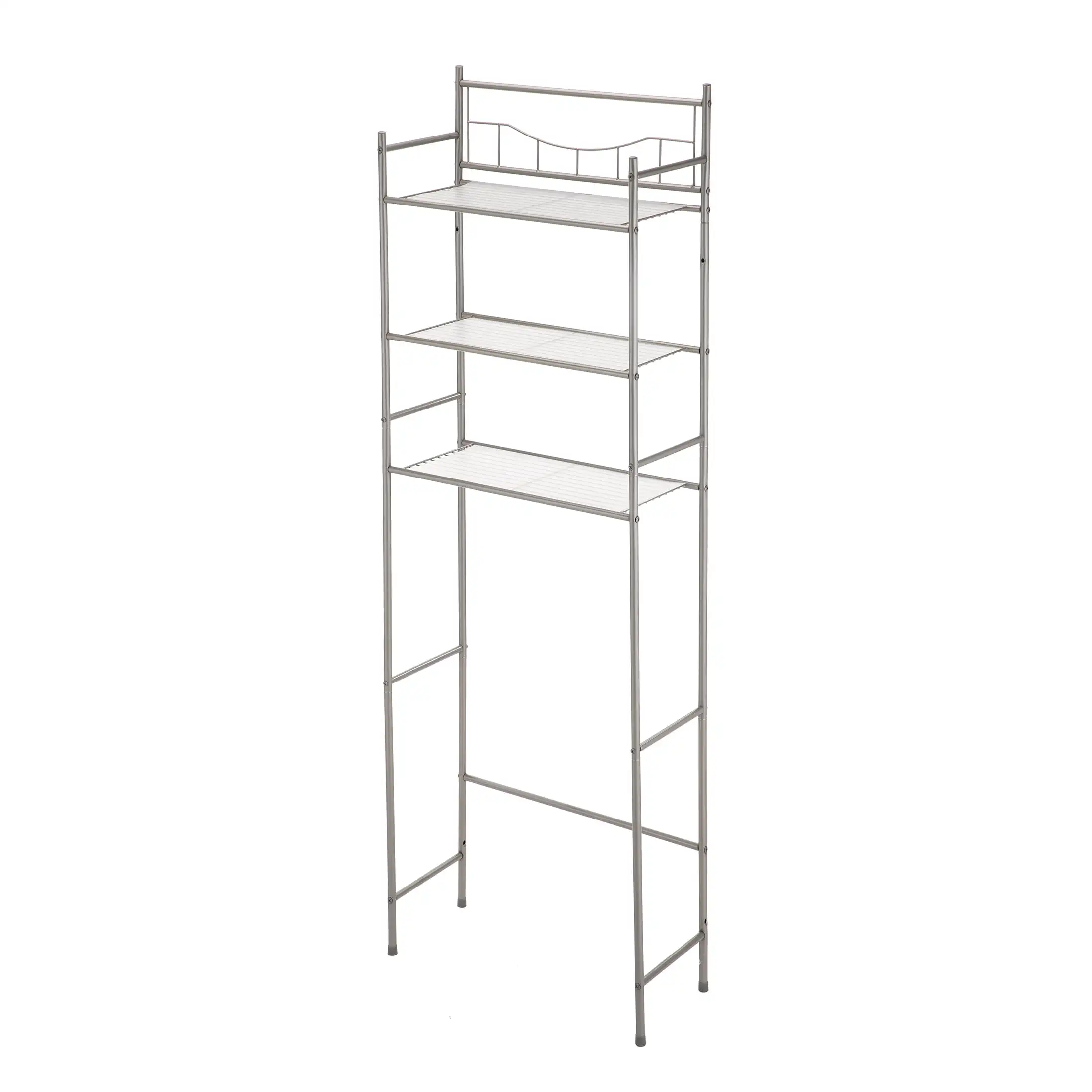 

Mainstays Over the Toilet Steel 3-Shelf Storage Shelf Unit, Satin Nickel Finish for Adults