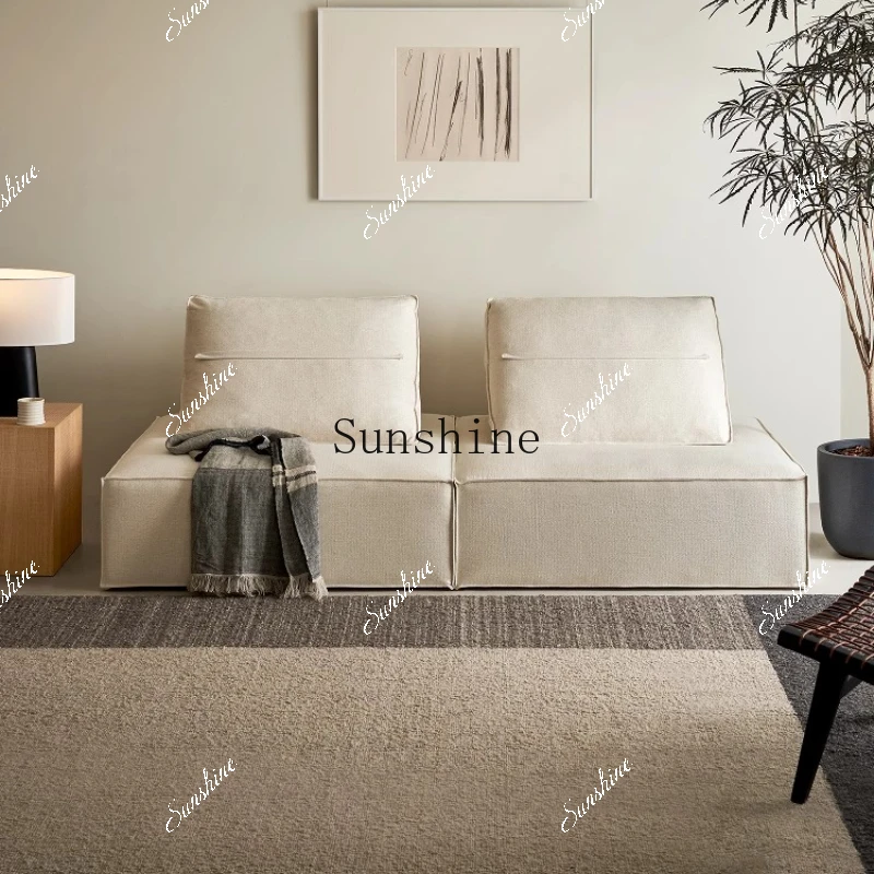 Sofa small apartment single module free combination white fabric tofu block Z  FT