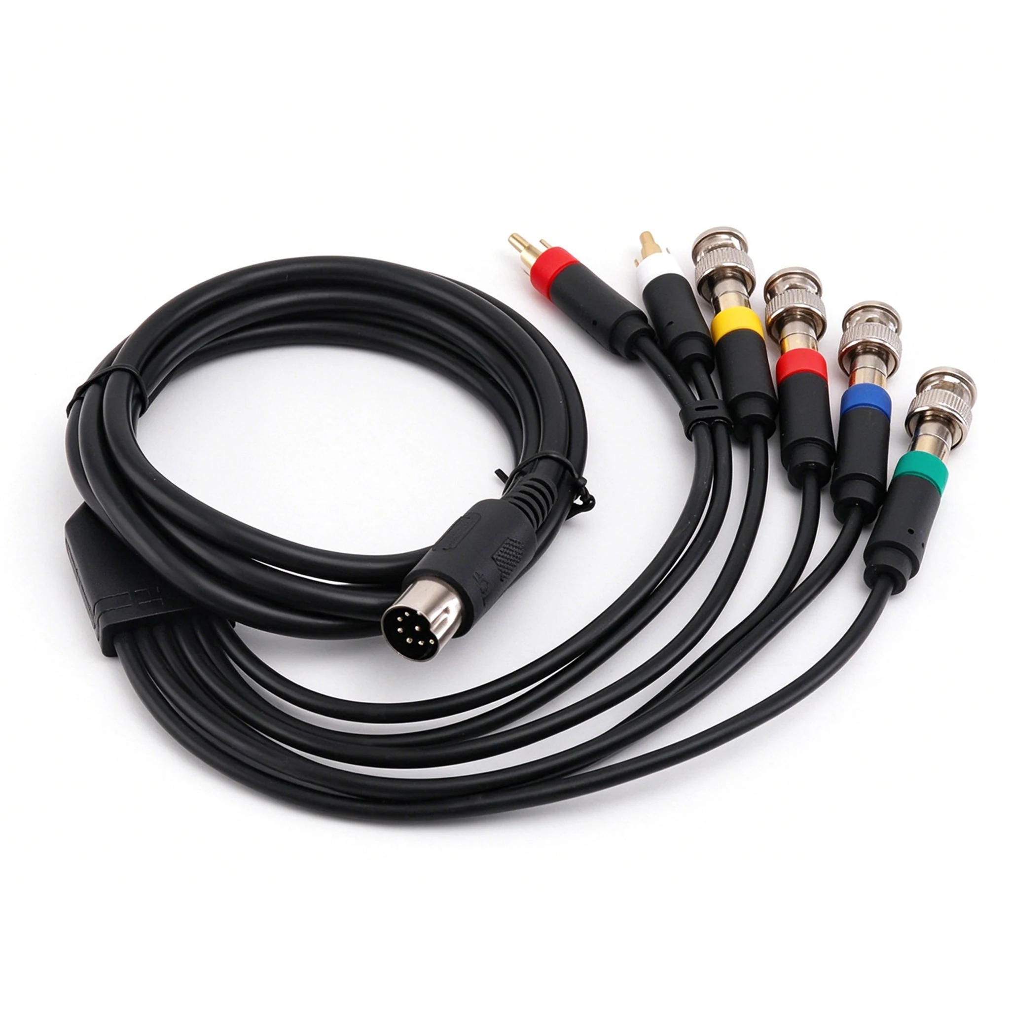 1,8 m, czarny kabel PAL-V Pin RGBS z złączem BNC (Q9) do konsoli Sega MD1 Mega Drive w wersji europejskiej (EU PAL) oraz do monitorów kolorowych CRT. — zdjęcie produktu 3