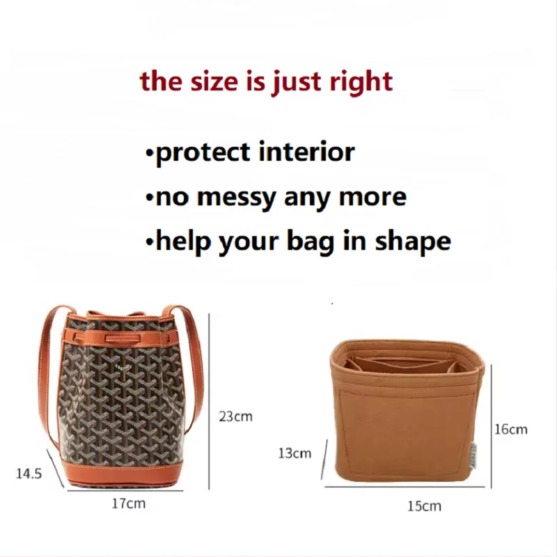 【Only Sale Inner Bag】Bag Organizer Insert For Goyard Petit Flot Bucket Organiser Divider Shaper Protector Compartment