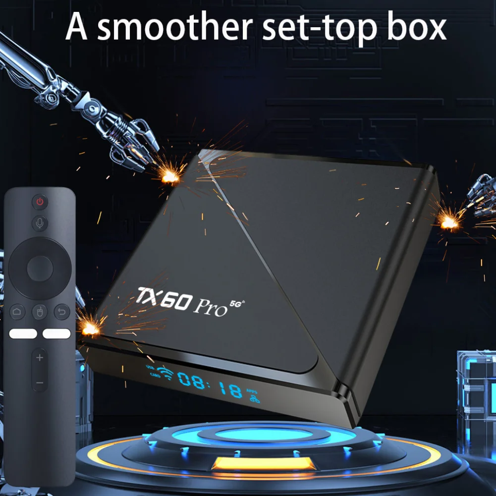

ТВ-приставка 2025 Smart TV Box TX60 PRO Android 10, 14K, двухдиапазонный Wi-Fi 2.4G/5G, медиаплеер, 16ГБ/256ГБ, для дома