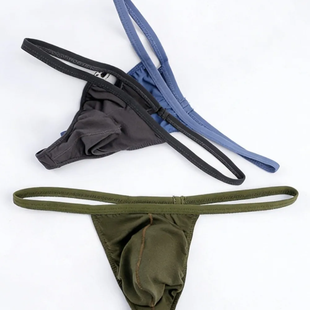 Yellow Black Green Men Panties Tight Fitting Thin Breathable Thong Underwear Modal Fabric G-strings U Pouch
