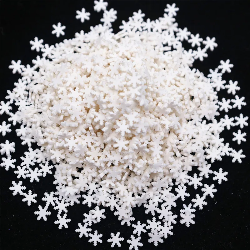 5mm Snowflake Polymer Clay Christmas Snow flake Clay Slices Sprinkles for Crafts DIY Craft Decoration Slime Filling Accessories