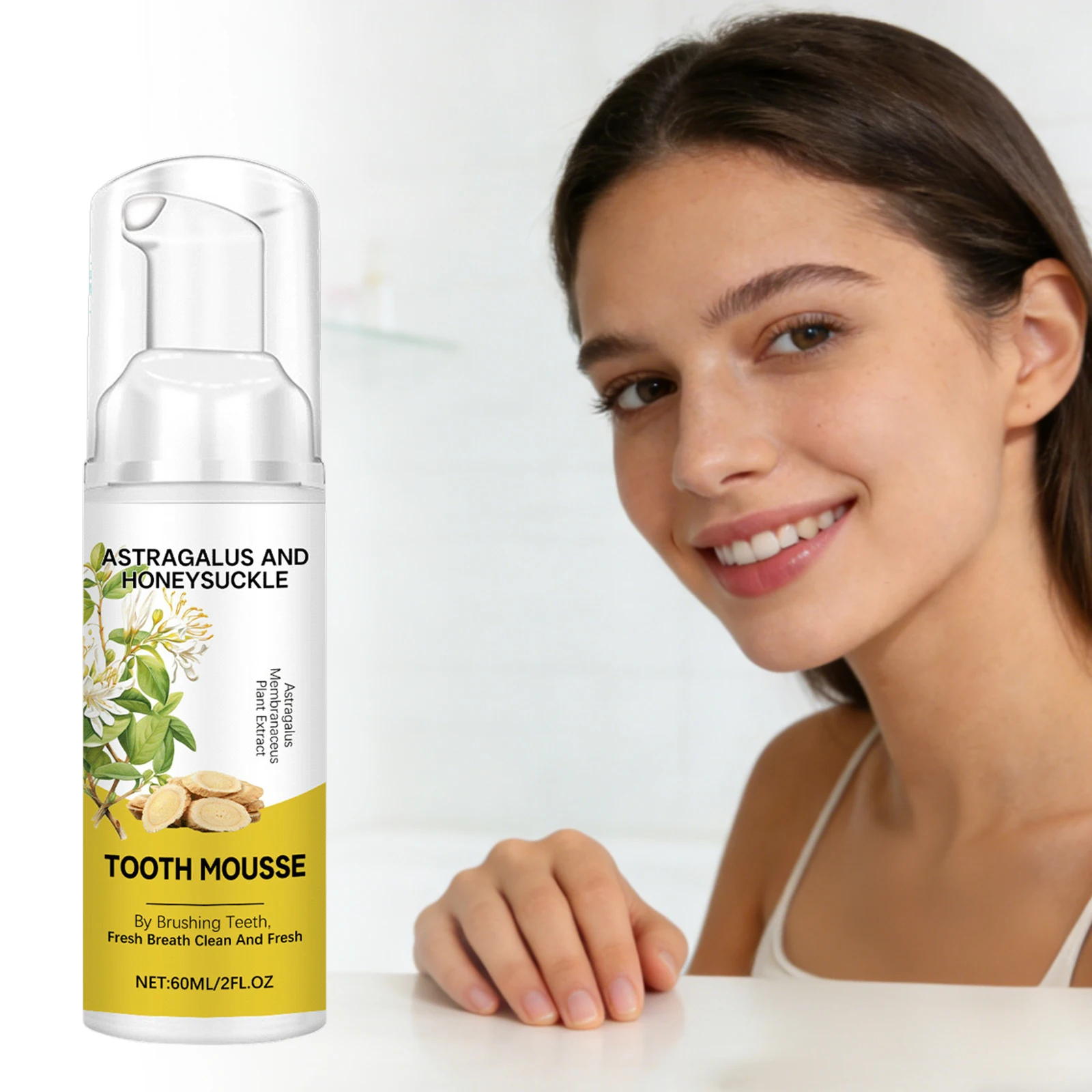 

Astragalus Membranaceus Teeth Clean Mousse Reduce Yellowing Improve Mouth Odor Keep Oral Health Gentle Cleaning Foam Teethpaste