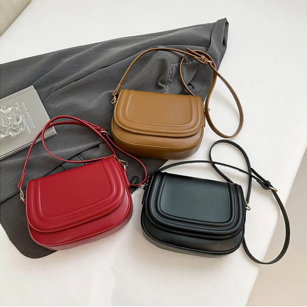 

Женские элегантные сумки через плечо из искусственной кожи, однотонные, с клапаном, милые, вместительные, повседневные, для поездок на работу, сумки-мессенджеры