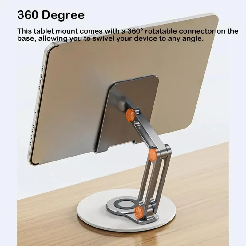 For IPhone IPad Metal Desk Mobile Phone Holder Stand 360 Rotate Xiaomi Adjustable Desktop Tablet Holder Table Cell Phone Stand