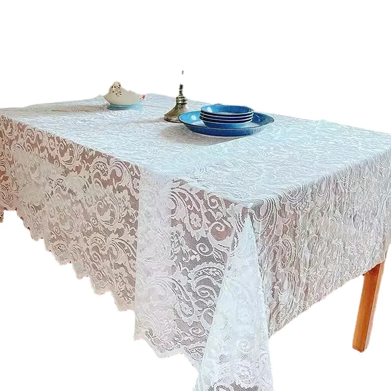 Romantic French Lace Tablecloth Rectangular Dining Table Cloth Art Coffee Table Home Decoration Tablecloth Photo Cover Cloth