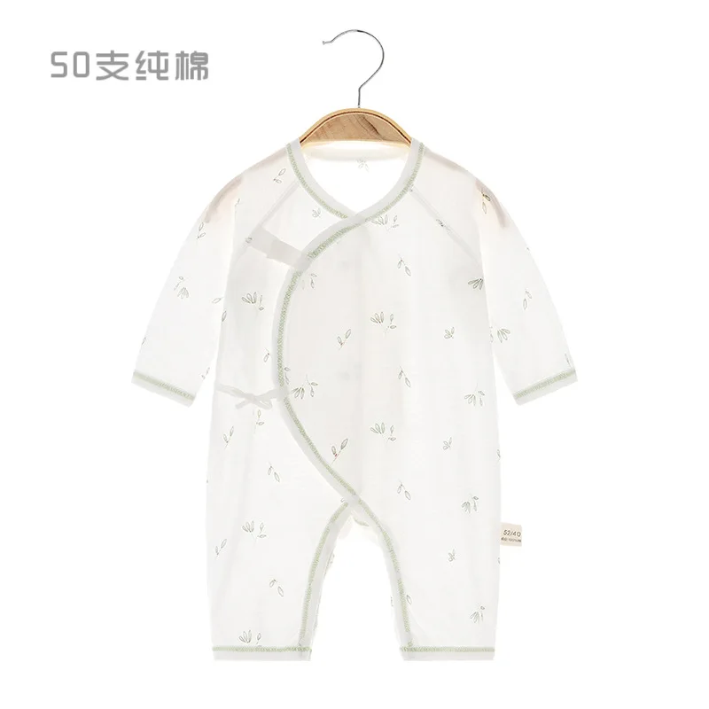 Newborn Jumpsuit Summer Baby Cotton Thin Boneless Clothes Rompers Long Sleeve Baby Summer Air Conditioning Clothes