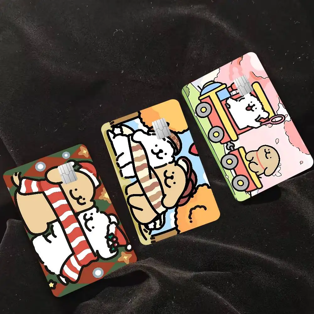 Animal Maltese and Golden Anmie Sticker Film Skin Cover for Credit Card Debit Bank Card Front
