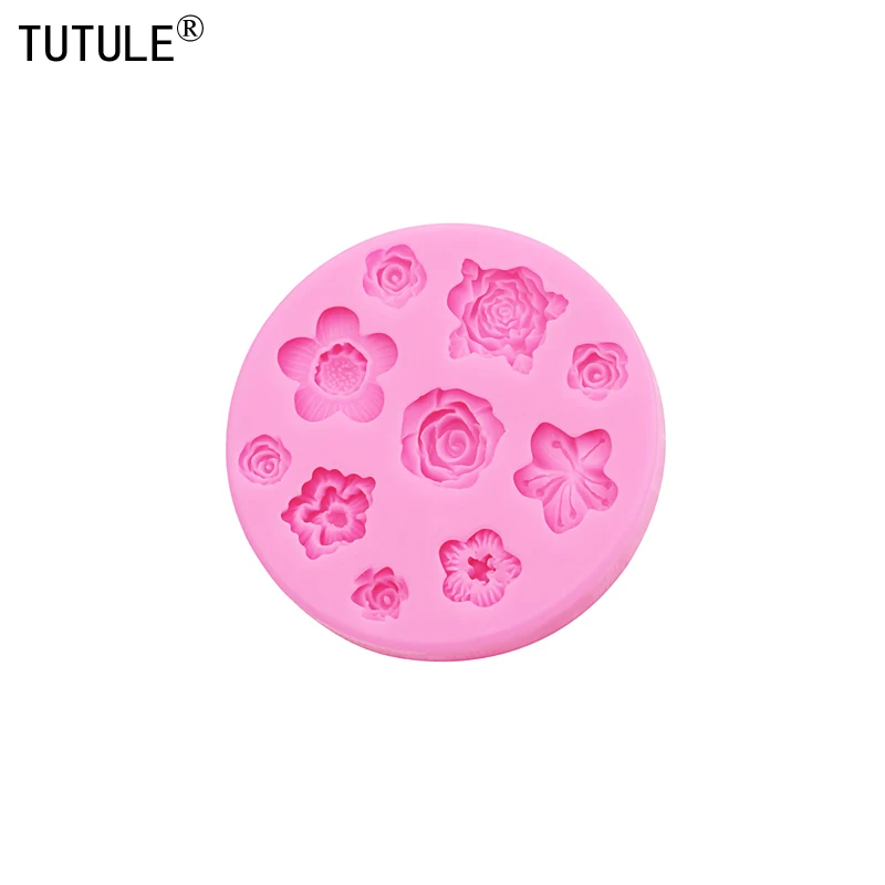 3D Flowers silicone mold flower resin phone case head rope hair card jewelry accessories mold flower Chocolate silicone Mold