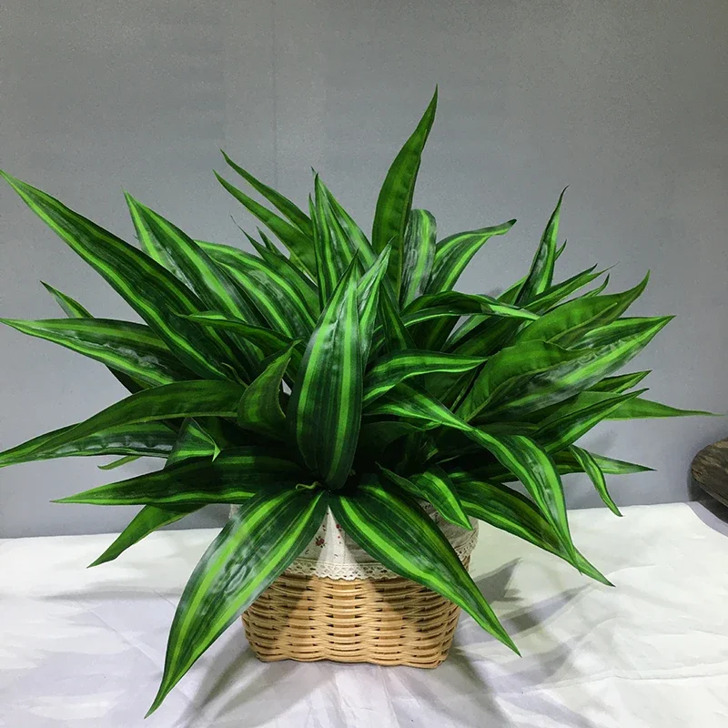 13in Künstliche Pflanzen Wand Palm Blätter Tropical Gefälschte Dracaena Baum Lilie Bambus Kunststoff Magnolia Laub Für Home Garten Decor – Detail 8