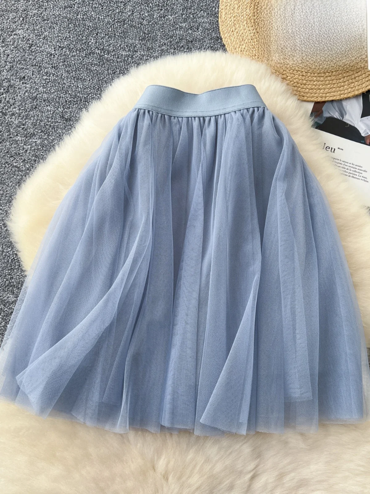 Ele High Waist Me f Skirt Women's  Color Elastic Design Slimming ort Skirt Korean Sle Commute A-Line Skirt