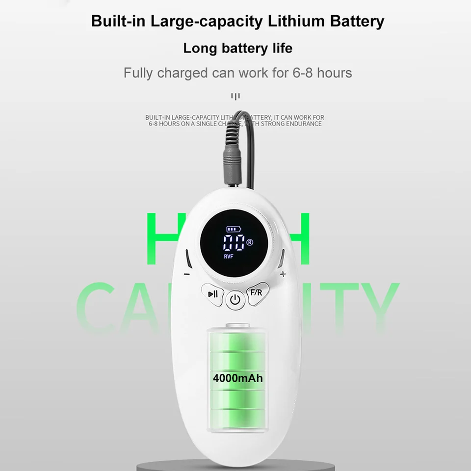 Electric Nail Drill Machine Professional 35000RPM Rechargeable Nail Drill Portable Cordless Efile with Bits Kit for Salon Home