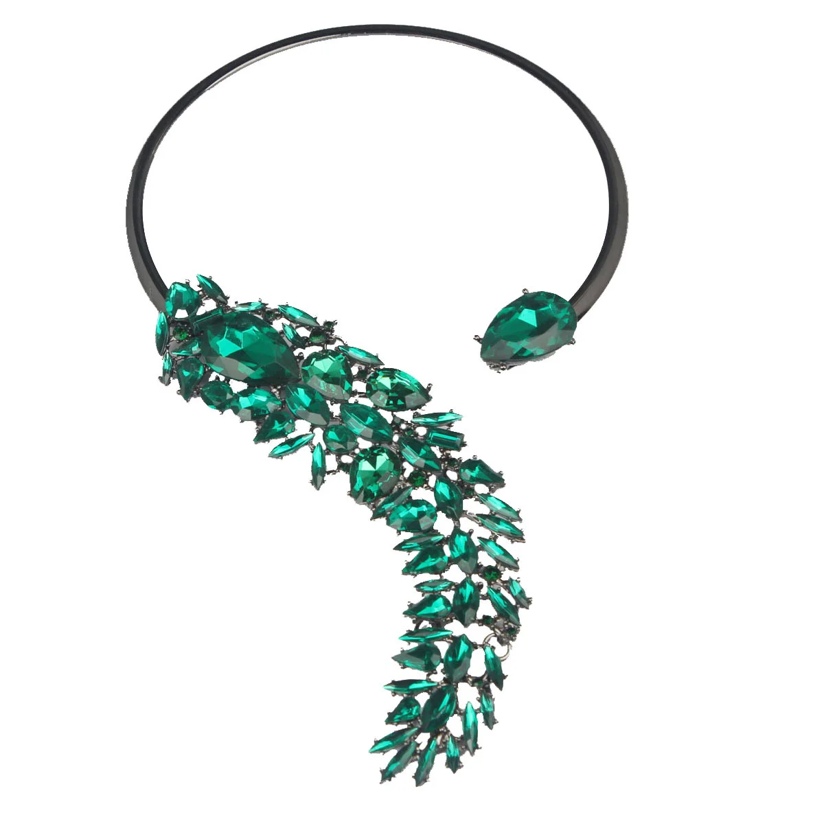 Snake-shaped cat tail open-style collar necklace, stainless steel chain luxury necklace. Anniversary gift for the wife