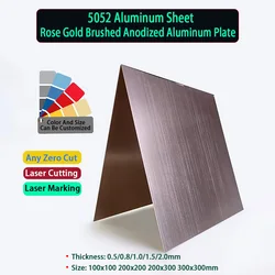 Rose gold brushed anodized aluminum plate/Aluminum Alloy Flat Plate THK 0.5/0.8/1.0/1.5/2.0mm