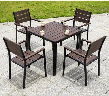 Modern Outside Dinner Table set Garden Lawn Furniture Outdoor Chairs And Tables For Restaurant