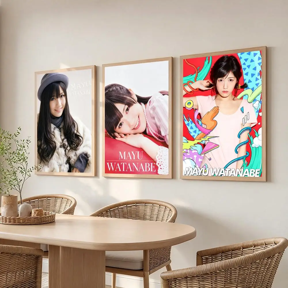 actress Watanabe Mayu Poster Poster HD Frameless Creamy Style Home Decor Wall Art for Living Room Bedroom Gift