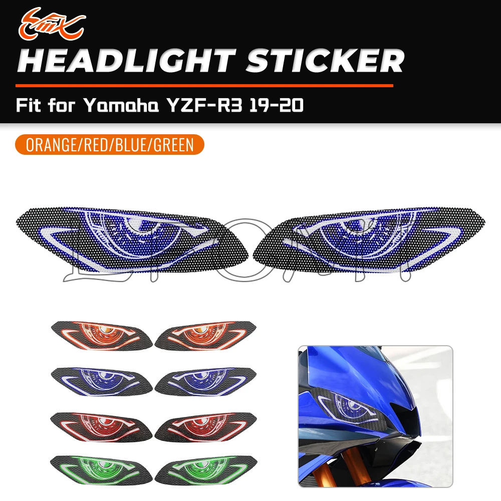 Fit for YAMAHA YZF-R3 YZF R3 YZFR3 2019 2020 Motorcycle Decals Headlight Sticker Decoration Head Light Protection Stickers