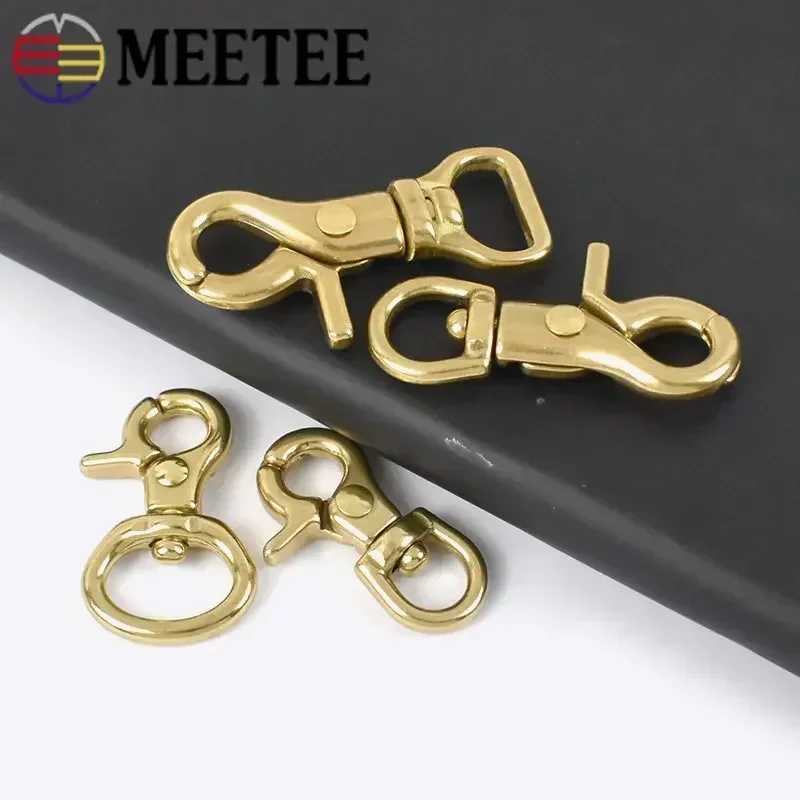 Meetee 2/5Pcs 10-25mm Metal Brass Hook Buckle Carabiner Bag Clasp Lobster Swivel Trigger Clip Dog Snap Buckles DIY Accessories