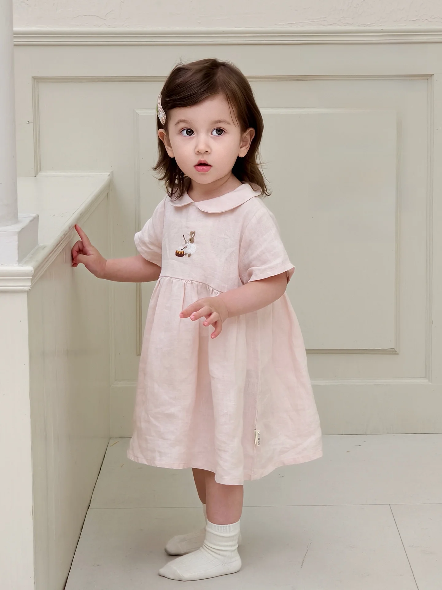 robe-en-coton-brodee-pour-petite-fille-manches-courtes-col-de-poupee-robe-de-princesse-confortable-respirante-tendance-estivale-pour-enfants