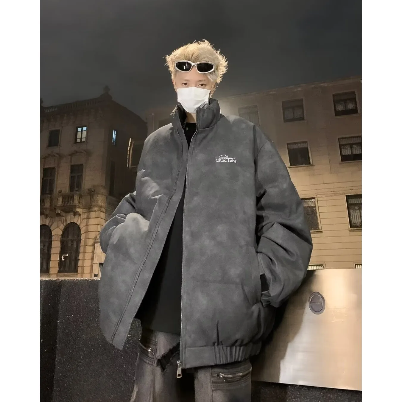 

Thiened Cotton Jaet Stand Collar Men's Winter Outerwear Warm Casual Versatile Large Size 250 Pou Matching All