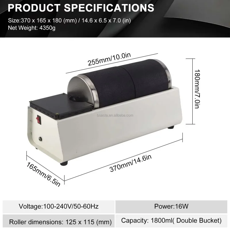 [2026]Boasta DT-30 Double Barrel Rotary Tumbler Polishing Machine For Jewelry And Metal Finishing Cleaning Making Machine