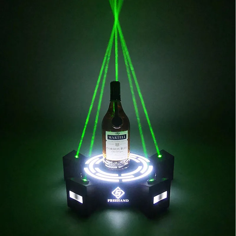 

Led Green Laser Champagne Bottle Display Stand Nightclub Party Lounge Xo Whiskey Decorative Ornaments Table