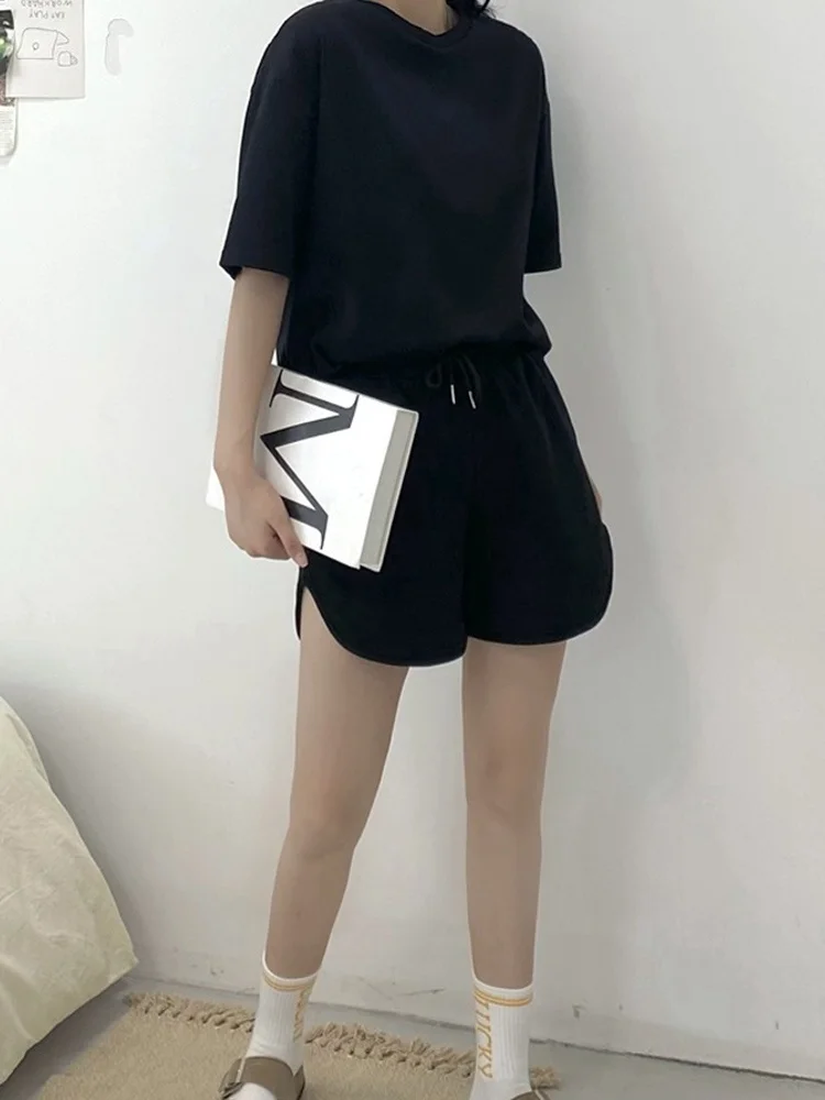 Summer 2025 Anti-Aging Slimming Casual Fitn Running Sportswear Hoodie ort Sve Two-Piece Set Women's Clothes