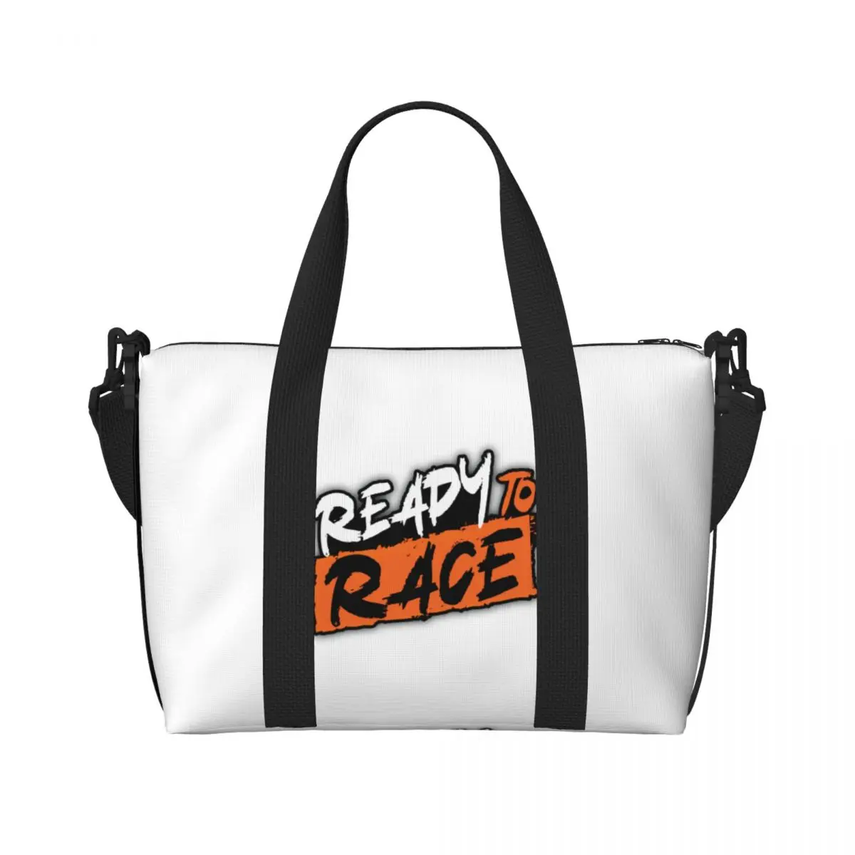 Custom Ready To Race Tote Bag Women Large Capacity Motorcycle Rider Racing Sport Gym Beach Shoulder Travel Bag