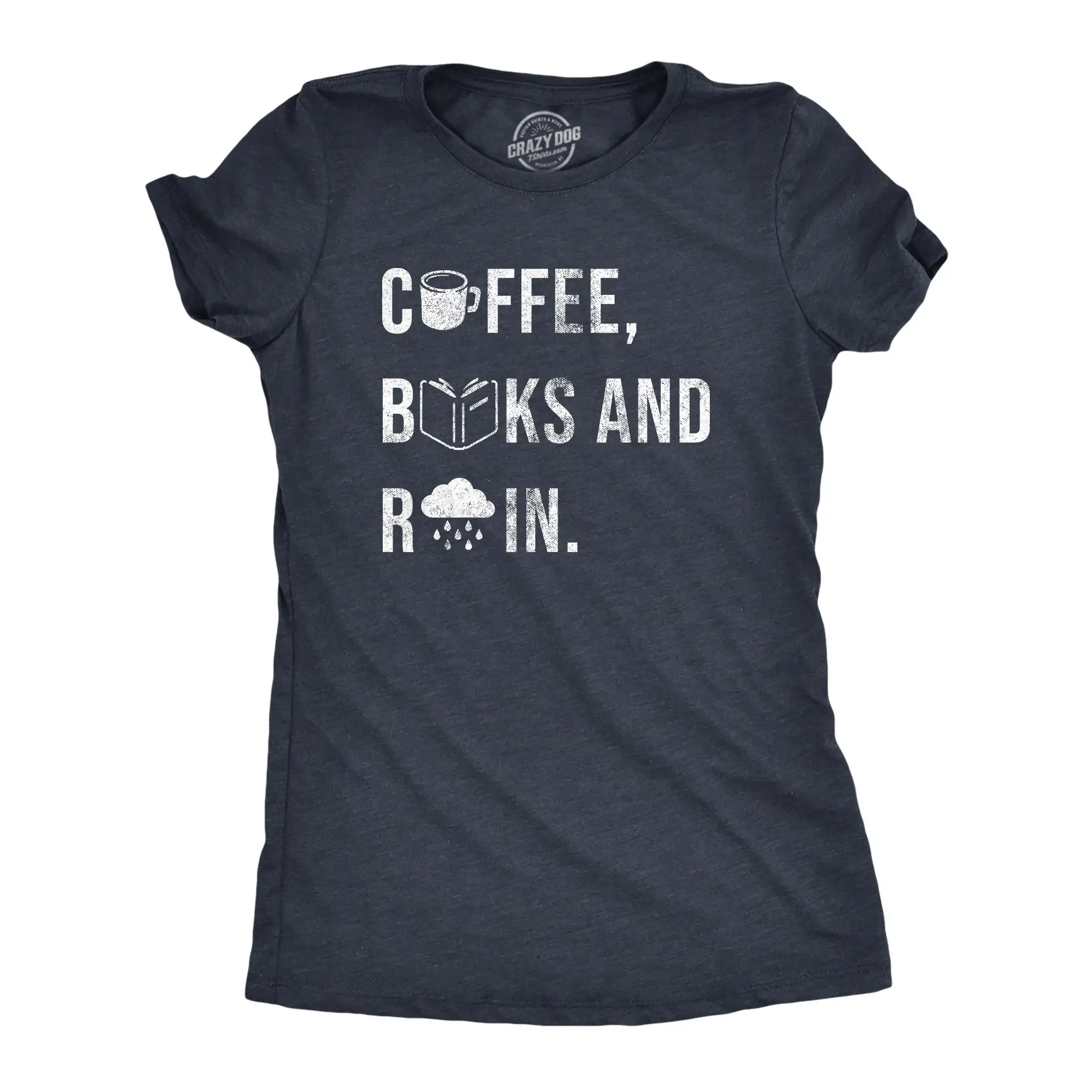 Coffee Books And Rain Indoorsy Book Worm Bookish Bookshelf Lover Reading Lovers S Funny T Shirt Reader