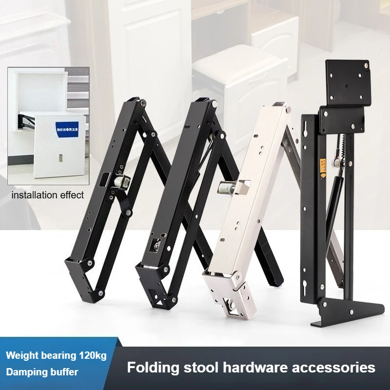 2 Pcs Wall Mounted Folding Shoe Bench Chair Brackets Home Entrances Part Hydraulic Hinge Folding Shoe Changing Stool Accessories