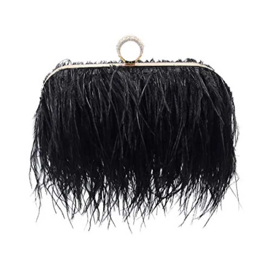 

Miuco Women Feather Clutch Purse Shoulder Crossbody Bag Evening Handbags