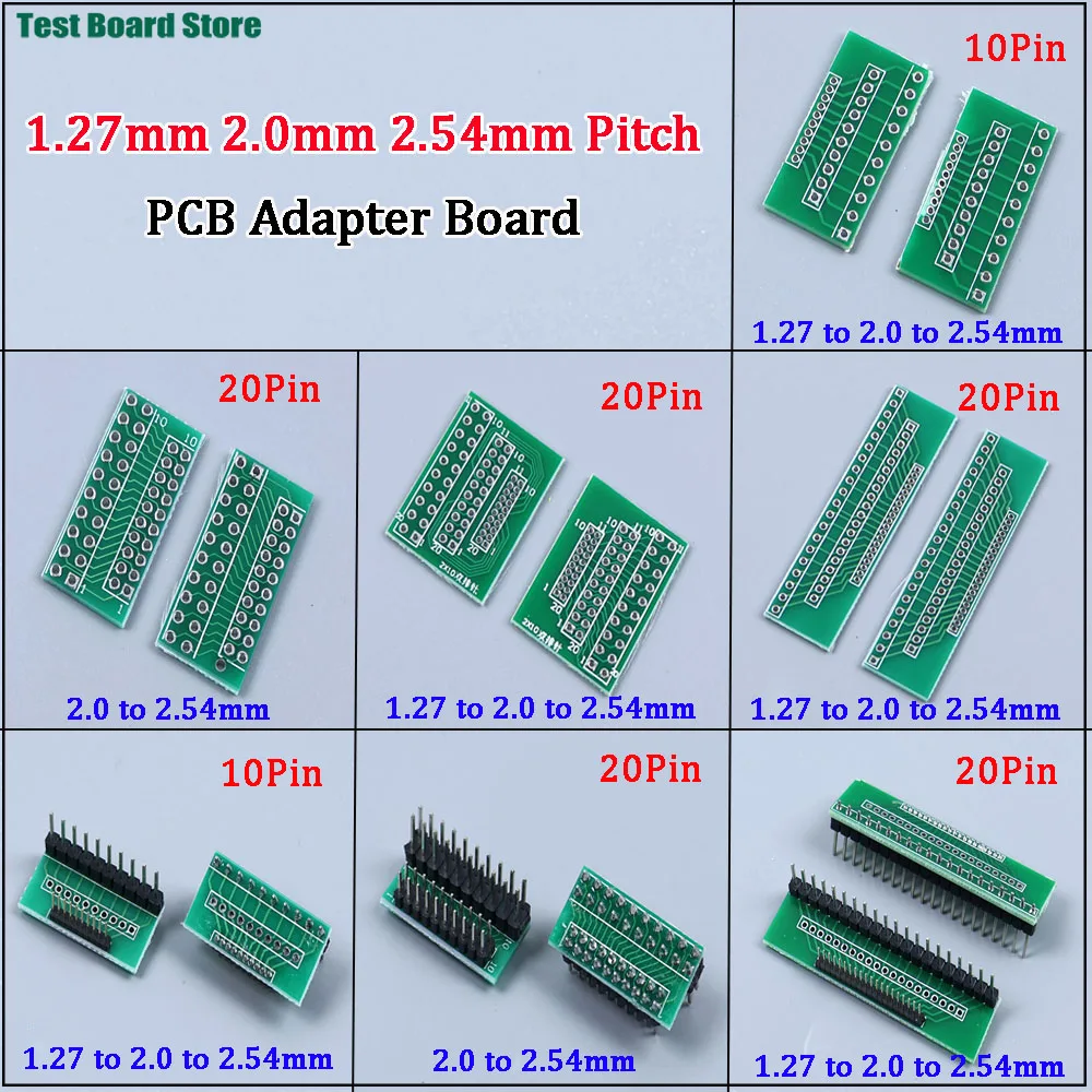 1/5/10PCS 1.27mm 2.0mm 2.54mm Pitch Transfer Plate Converter Single Double Row Pin PCB PCI Adapter Board