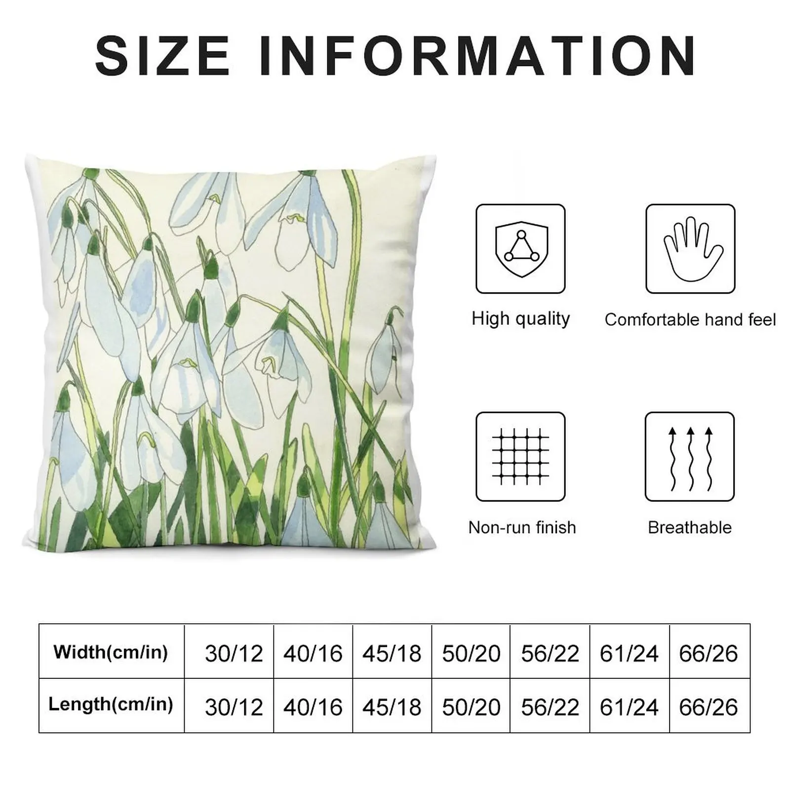 Snowdrops watercolour painting Throw Pillow Elastic Cover For Sofa Luxury Cushion Cover pillow