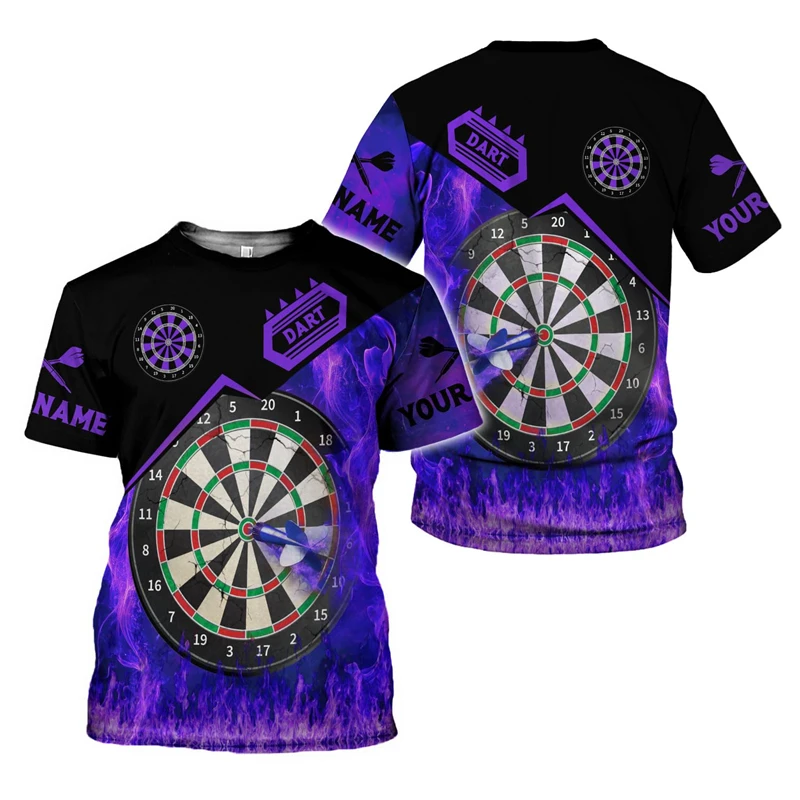 Custom Darts Club Fun Indoor Oversized T Shirt Summer Tops 3D Print Harajuku Loose Daily Casual Short-sleeved T Shirt Clothes
