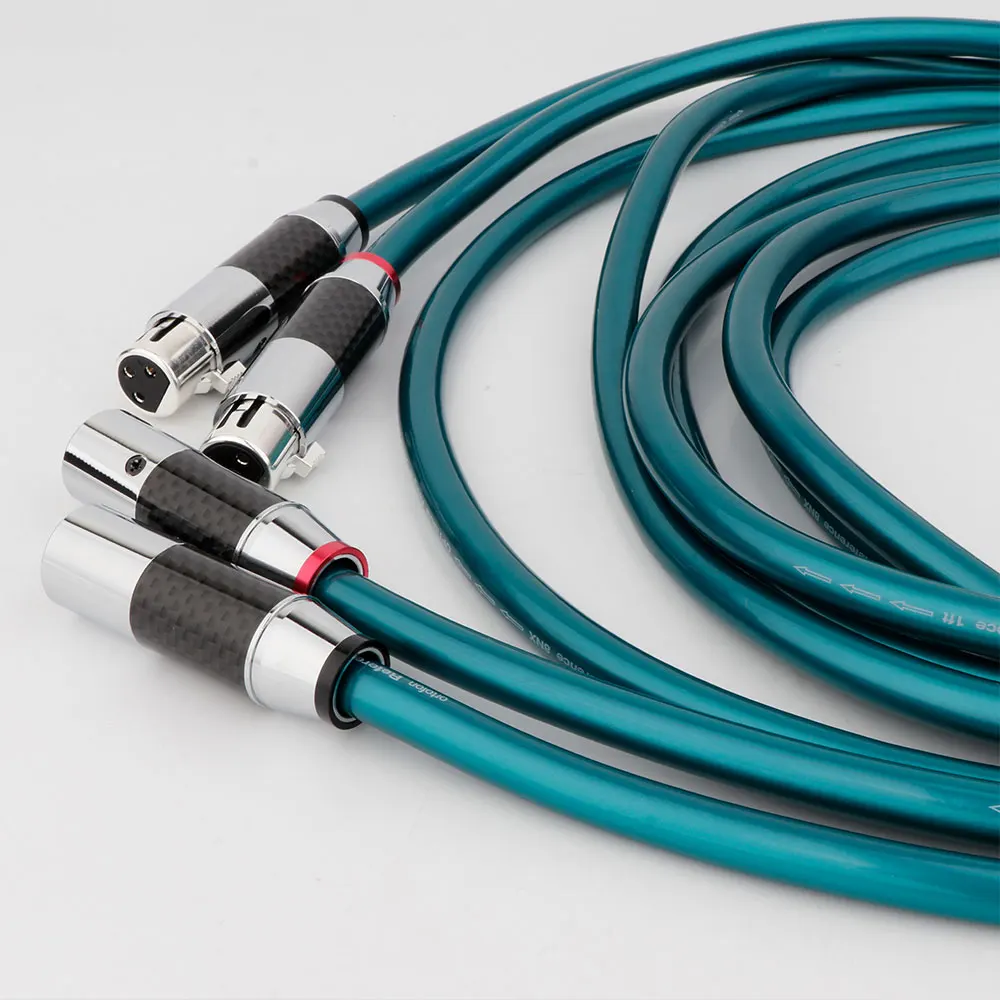 X406 Ortofon 8N OCC Pure Copper Audio RCA Interconnect Cable With Rhodium Plated White Carbon Fiber XLR Plug