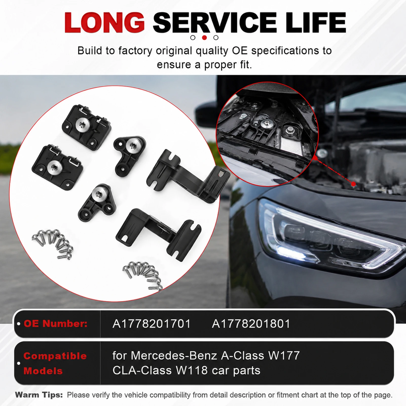 Car Headlight Bracket Repair Kit A1778201801 A1778201701 For Mercedes Benz A Class W177 W118 A180 LA180 CLA 2018-2022
