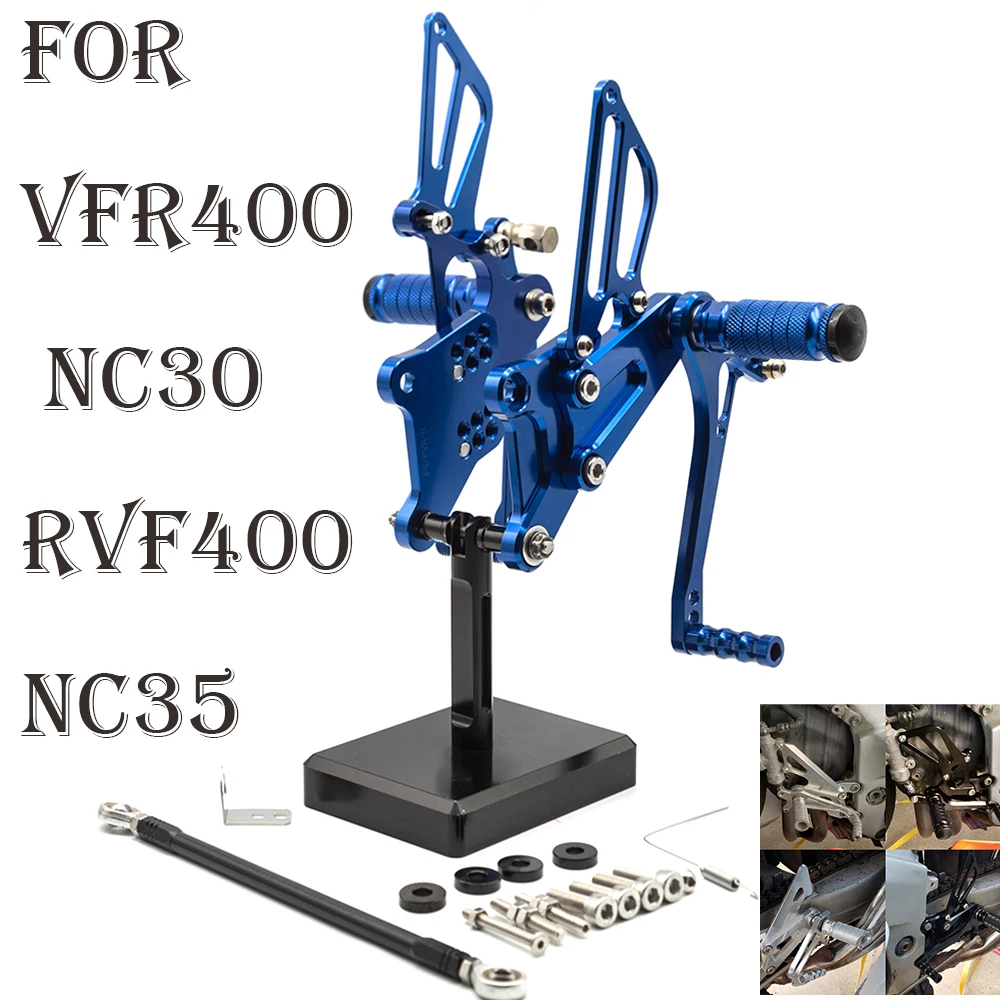 

For Honda VFR400 NC30 RVF400 NC35 Motorcycle Rearset Footrest Footpeg CNC Aluminum Alloy Pedal Foot Peg Rearset Rear Set