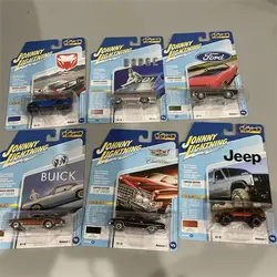 合金ディーキャストカーモデル、ジョニーライトニング、1:64 jl、dodge、sunset、jep、eldorado、ford、フェアリングレンgt、すべて6 vision b、クラシックゴールド、2020