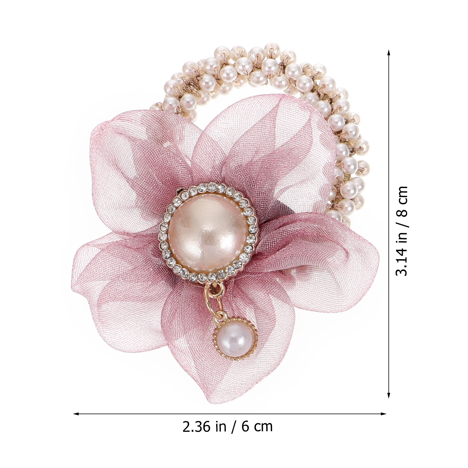 

Flower Hair Tie Women Headdress Girls Fashion Rope Ponytail Holder Pearl Hair Ring Accessory Hairstyle Tool Birthday Christmas