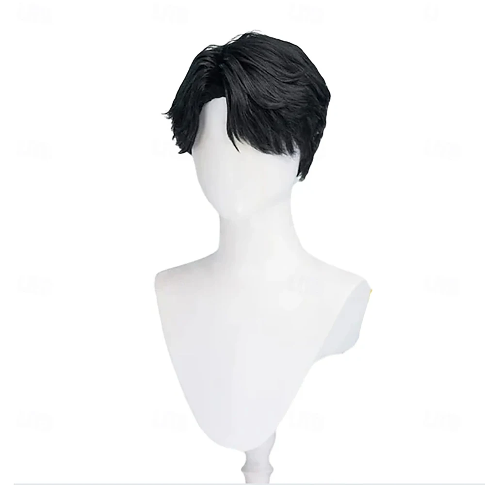 Synthetisches Haar Film Anime Korean Idol inspirierte Pop Star Cosplay Perücke kurze schwarze Perücke – Detail 2
