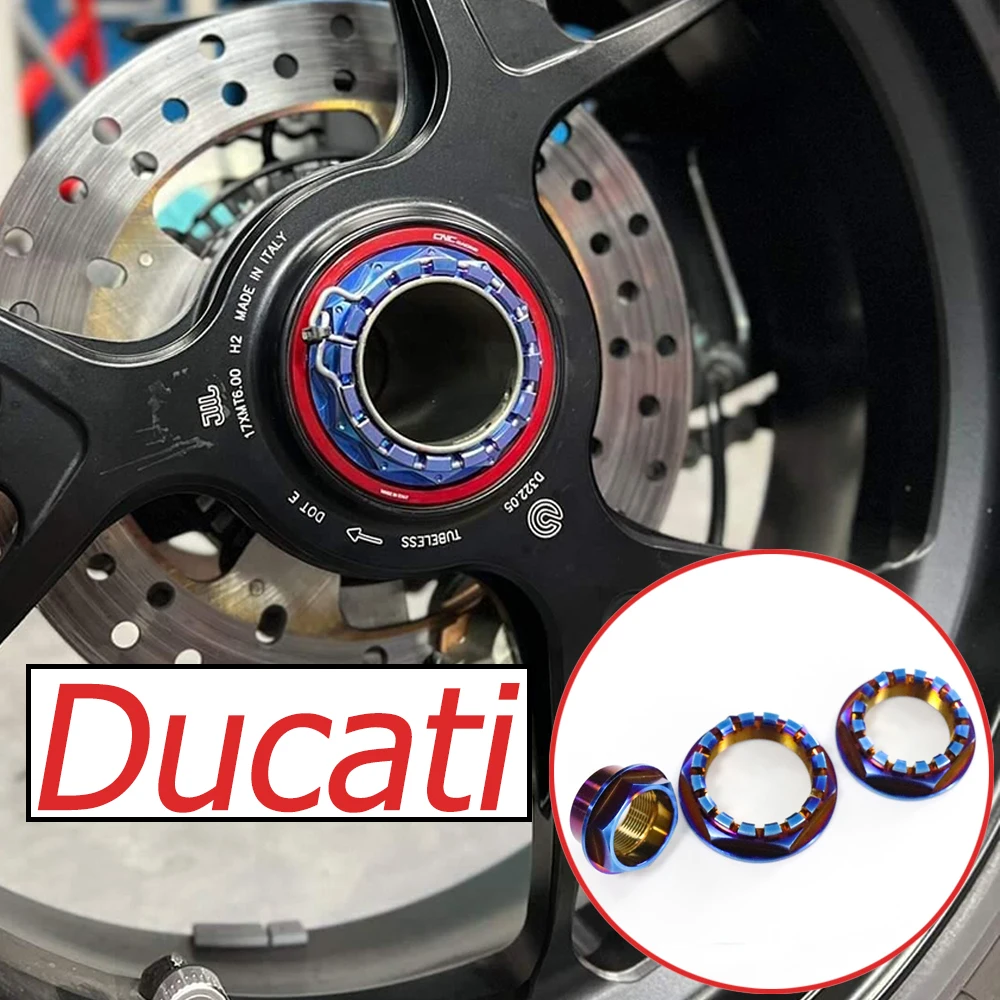 porca do eixo traseiro dianteiro de titanio ducati hypermotard 950 sp rve padrao m24 m33 m38 flawsti gr5 01